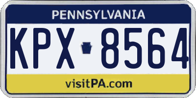 PA license plate KPX8564