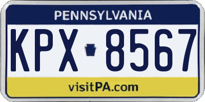 PA license plate KPX8567