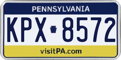 PA license plate KPX8572