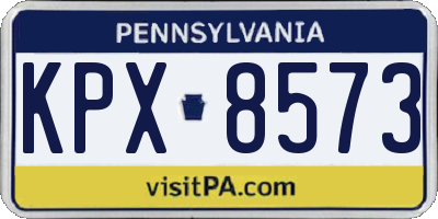 PA license plate KPX8573