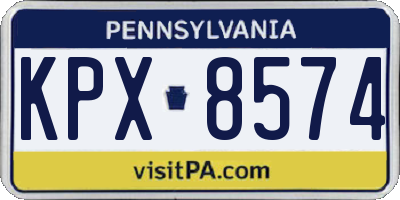 PA license plate KPX8574