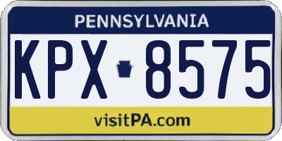 PA license plate KPX8575