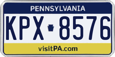 PA license plate KPX8576