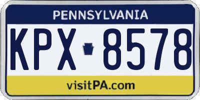 PA license plate KPX8578