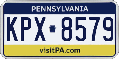 PA license plate KPX8579