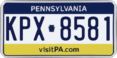 PA license plate KPX8581