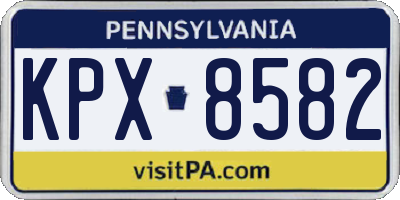 PA license plate KPX8582