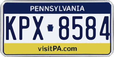 PA license plate KPX8584