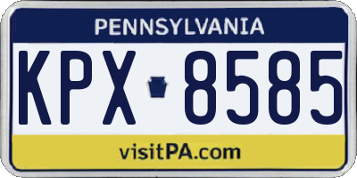PA license plate KPX8585