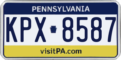 PA license plate KPX8587