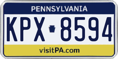 PA license plate KPX8594
