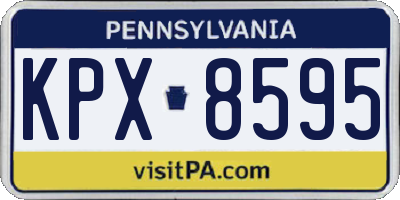 PA license plate KPX8595