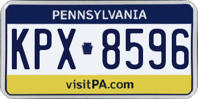 PA license plate KPX8596