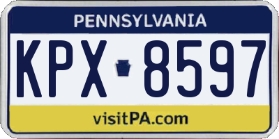 PA license plate KPX8597