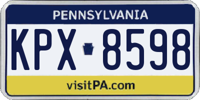 PA license plate KPX8598