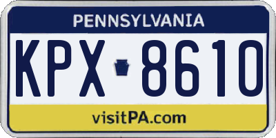 PA license plate KPX8610