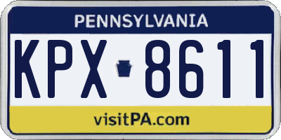 PA license plate KPX8611