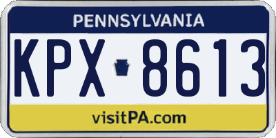 PA license plate KPX8613