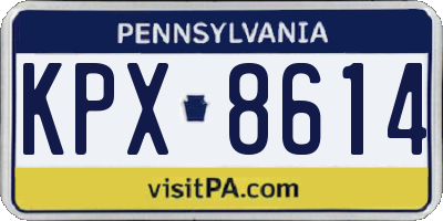 PA license plate KPX8614