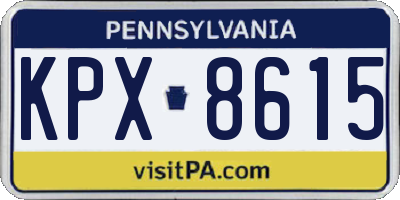 PA license plate KPX8615