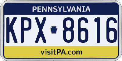 PA license plate KPX8616