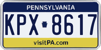 PA license plate KPX8617