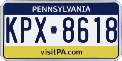 PA license plate KPX8618