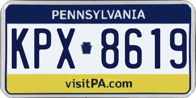 PA license plate KPX8619