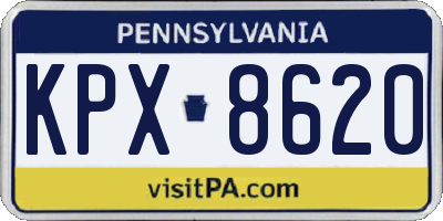 PA license plate KPX8620