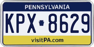 PA license plate KPX8629