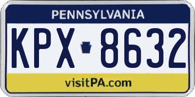 PA license plate KPX8632
