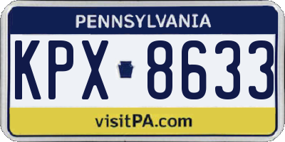 PA license plate KPX8633