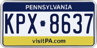 PA license plate KPX8637