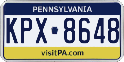 PA license plate KPX8648