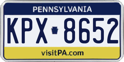 PA license plate KPX8652
