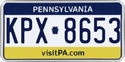 PA license plate KPX8653