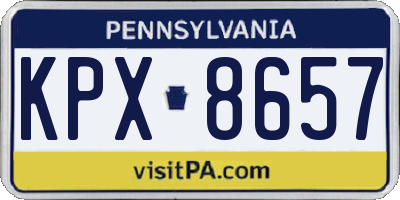 PA license plate KPX8657