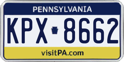 PA license plate KPX8662