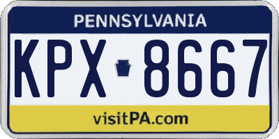 PA license plate KPX8667