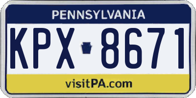 PA license plate KPX8671