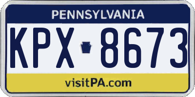 PA license plate KPX8673