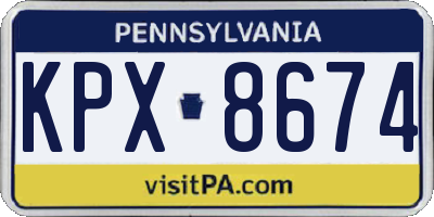 PA license plate KPX8674