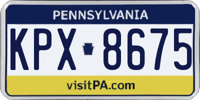 PA license plate KPX8675