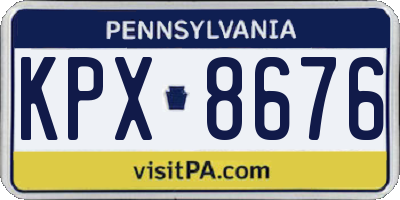 PA license plate KPX8676