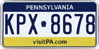 PA license plate KPX8678