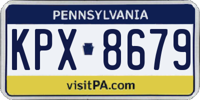 PA license plate KPX8679