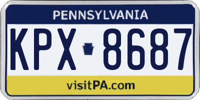 PA license plate KPX8687