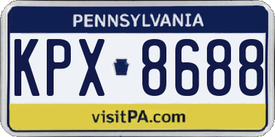 PA license plate KPX8688