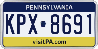 PA license plate KPX8691