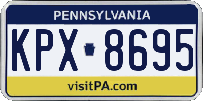 PA license plate KPX8695
